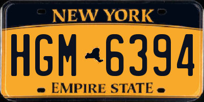 NY license plate HGM6394