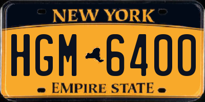 NY license plate HGM6400