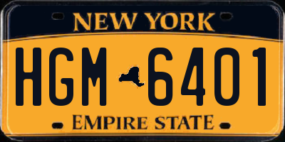 NY license plate HGM6401