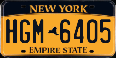 NY license plate HGM6405