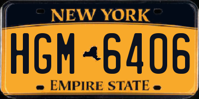 NY license plate HGM6406