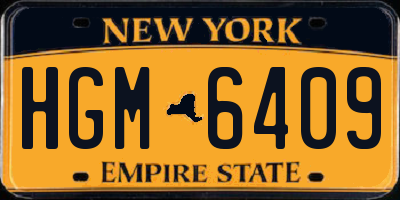 NY license plate HGM6409