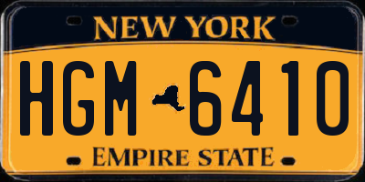 NY license plate HGM6410