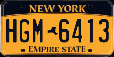 NY license plate HGM6413