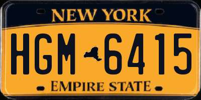 NY license plate HGM6415