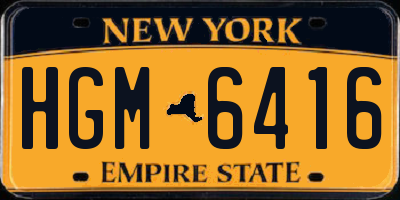 NY license plate HGM6416