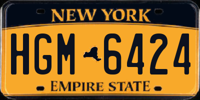 NY license plate HGM6424