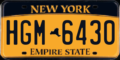 NY license plate HGM6430