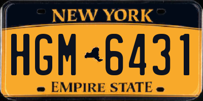 NY license plate HGM6431