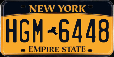 NY license plate HGM6448