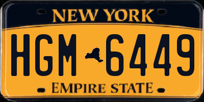 NY license plate HGM6449