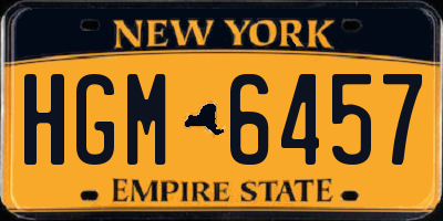 NY license plate HGM6457