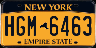 NY license plate HGM6463