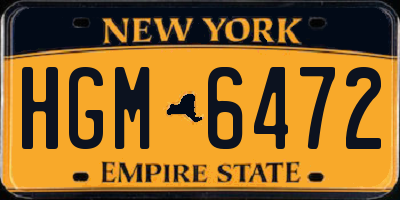 NY license plate HGM6472