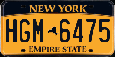 NY license plate HGM6475