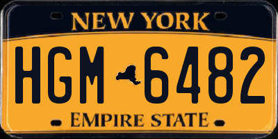NY license plate HGM6482