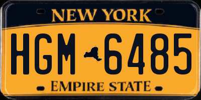 NY license plate HGM6485