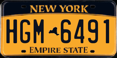 NY license plate HGM6491