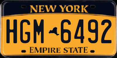 NY license plate HGM6492