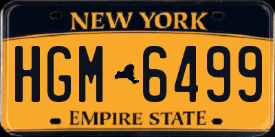 NY license plate HGM6499