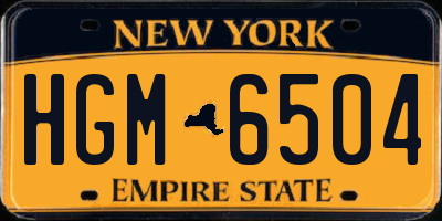 NY license plate HGM6504