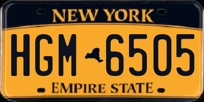 NY license plate HGM6505