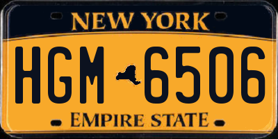 NY license plate HGM6506