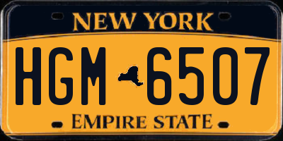 NY license plate HGM6507
