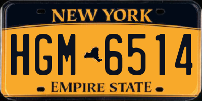 NY license plate HGM6514