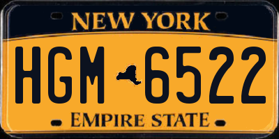 NY license plate HGM6522