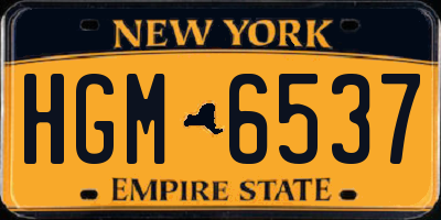 NY license plate HGM6537