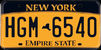 NY license plate HGM6540