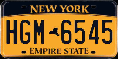 NY license plate HGM6545