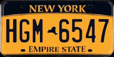 NY license plate HGM6547