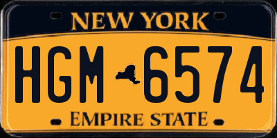 NY license plate HGM6574