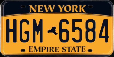 NY license plate HGM6584