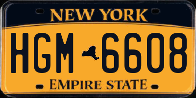 NY license plate HGM6608