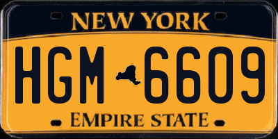 NY license plate HGM6609