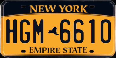 NY license plate HGM6610