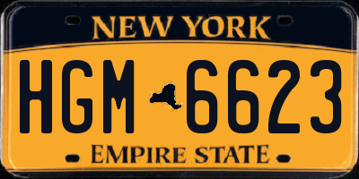 NY license plate HGM6623