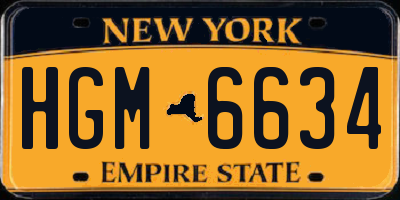 NY license plate HGM6634