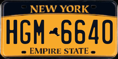 NY license plate HGM6640