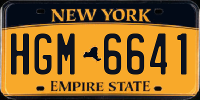 NY license plate HGM6641