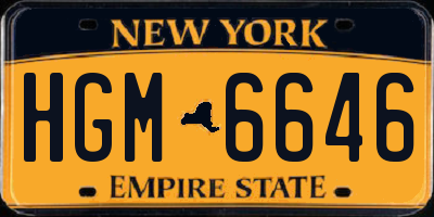 NY license plate HGM6646