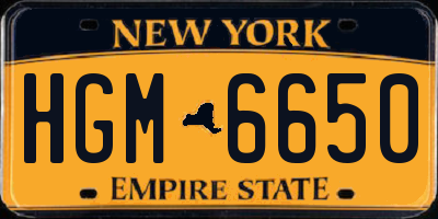 NY license plate HGM6650