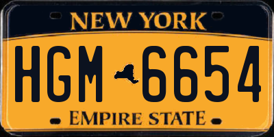 NY license plate HGM6654