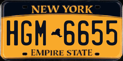 NY license plate HGM6655