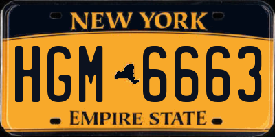 NY license plate HGM6663