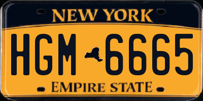 NY license plate HGM6665