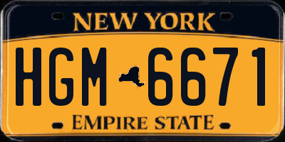 NY license plate HGM6671